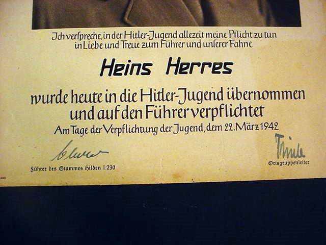 Hitler Youth ID Card