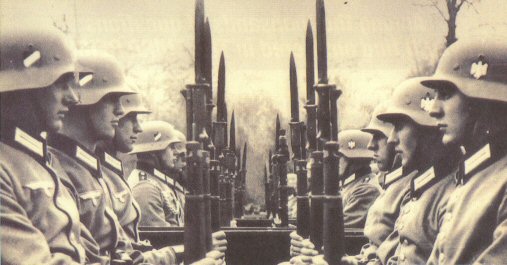 Nemeckí vojaci s opakovacími puškami Mauser 98