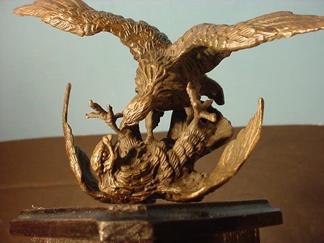 Bronze Sculpture of Fighting Eagles