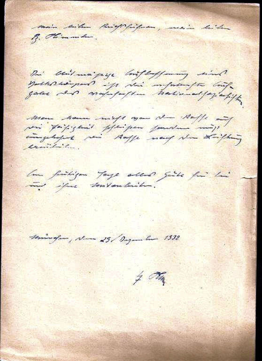 Letter from Hitler