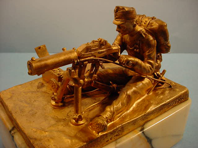 Austrian Machine Gunner Bronze Statue