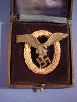 Cased Luftwaffe Pilot Badge